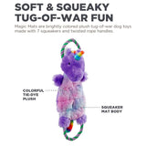 Outward Hound Unicorn Magic Mats Sound Biterz Tug-Of-War Squeaky Plush Dog Toys