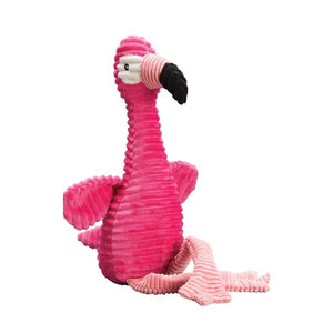 Patchwork Pet Pink Flamingo Snuggler Ribbed Dangler Squeaky Plush Dog Toy