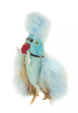 Petlinks HappyNip Blue Beauty Parrot Lush Plush Catnip Silvervine Feathered Cat Toy