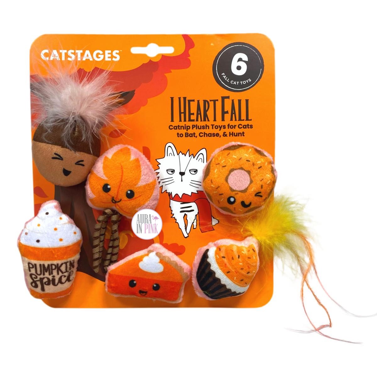 Petstages Catstages I Heart Fall Autumn Themed 6-Pc Catnip Plush