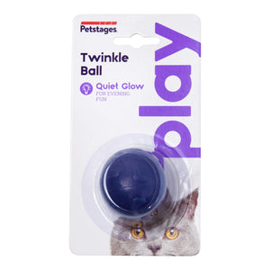 Petstages Quiet Glow Twinkle Ball Katzenspielzeug mit berührungsaktiviertem Blinklicht und Gummibeschichtung