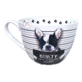 Portobello By Design Guilty Frenchie French Bulldog Police Mugshot White Bone China Coffee Mug