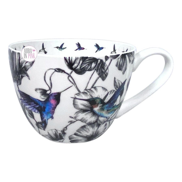 Portobello By Design Hummingbirds And Florals White Bone China Coffee Mug