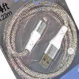 Press Play Crystal Strass Bling 4ft iPhone Lightening auf USB-Kabel