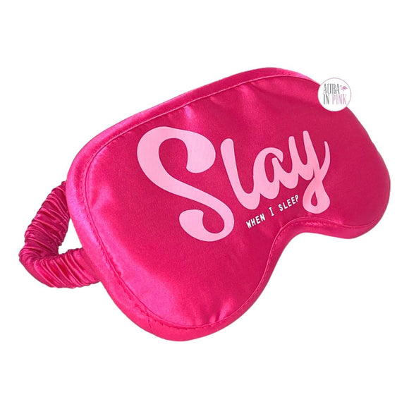 Pretty Vee – Slay When I Sleep – Anti-Aging-Schlaf-/Reise-Augenmaske aus rosa Satin