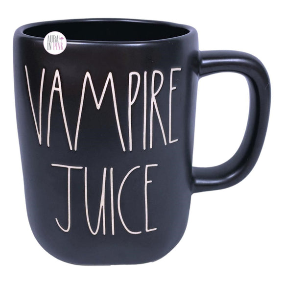 Rae Dunn Artisan Collection von Magenta Vampire Juice Kaffeetasse aus schwarzer Keramik