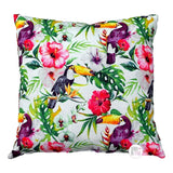 Rodeo Home Tropical Palms Hibiscus & Toucans Indoor & Outdoor Decorative Pillows Cushions Set of 2