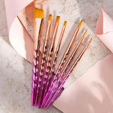 Royal Langnickel Mythos Unicorn Metallic Chrome Pink Gold Ombre 7-Pc Artist Brushes Set