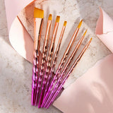 Royal Langnickel Mythos Unicorn Metallic Chrome Pink Gold Ombre 7-Pc Artist Brushes Set