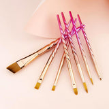 Royal Langnickel Mythos Unicorn Metallic Chrome Pink Gold Ombre 7-Pc Artist Brushes Set