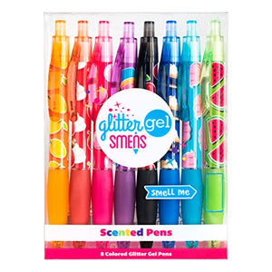 Scentco Glitter Gel Smens Gourmet Scented Color Gel Medium Point 8-Pack Pens