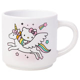Hello Kitty by Sanrio Pastel Unicorn Fantasy Stars Stackable Ceramic Mugs w/Holder Set