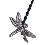 Silver Dragonfly Matte Black Wrought Iron Twist Candle Snuffer