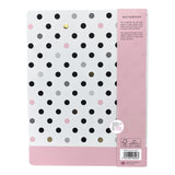 Stationary Source Polka Dotted XL Candy Notes Pink Black Gold Dots Hard Cover Notebook