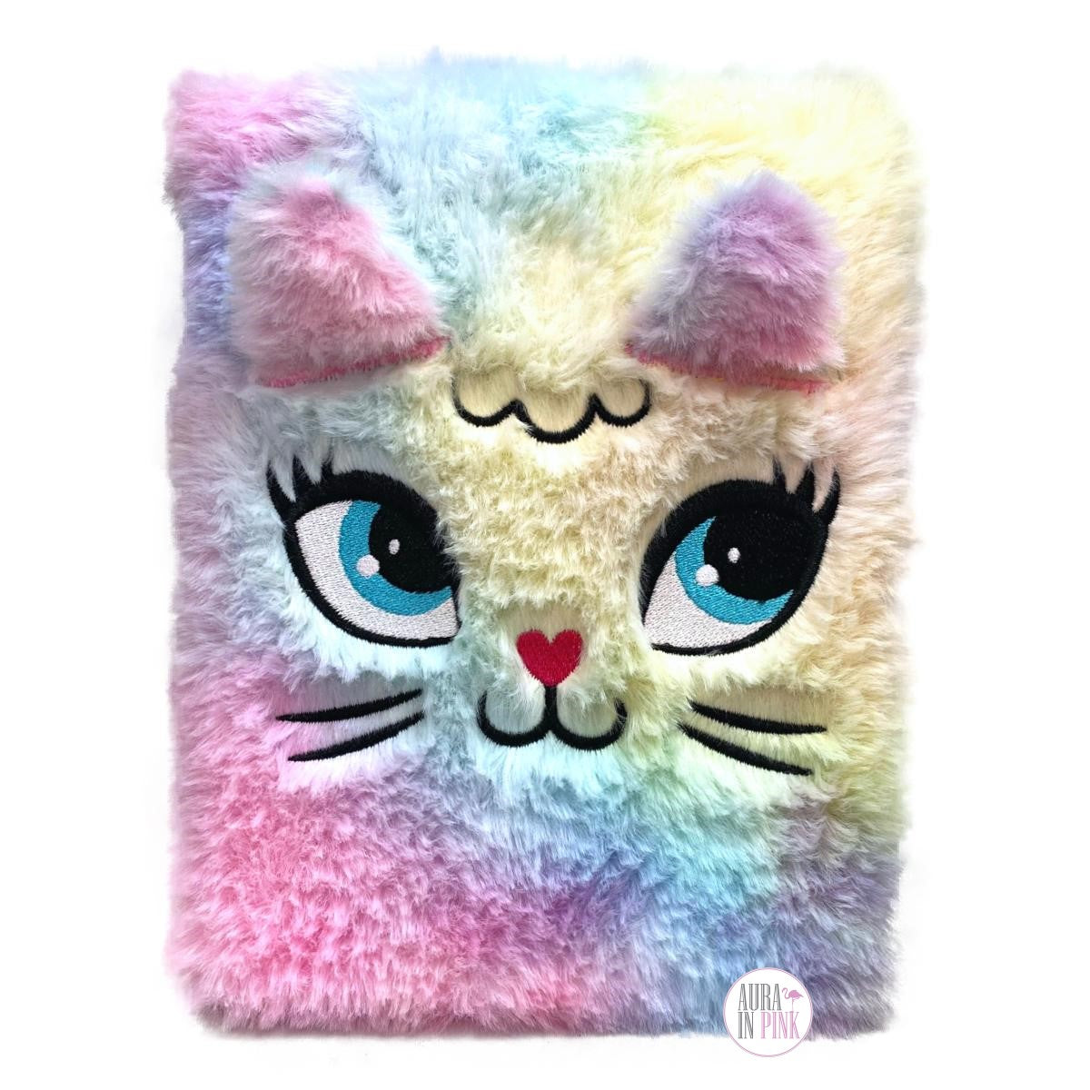 Style Lab By Fashion Angels Pastel Rainbow Kitty Cat Fuzzy Faux Fur Jo –  Aura In Pink Inc.