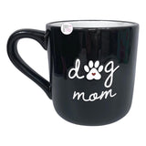 Sunday Morning Ceramics – Tasse „Dog Mom“ in Schwarz, glänzend, mit 3D-Hund darin