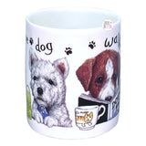 The Lascelles Collection England Kaffeetasse aus feinem Knochenporzellan von Roy Kirkham, Tiermode, Walk The Dog