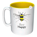 The Old Pottery Company Bee Happy &amp; Bee Yourself Bumblebee Weiß &amp; Gelb XL Keramik-Kaffeetassen