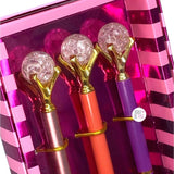 Votum Mystic Crystal Ball Bling Top 3-Piece Ballpoint Pen Set