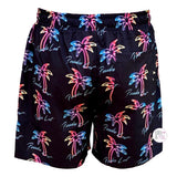 WESC Black Oden Vaporwave Rainbow Neon Paradise Lost Palm Trees Unisex Swim Trunk Shorts
