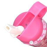 Wellness Lipstick Print Kisses Bubblegum Pink Stainless Steel Double-Walled Flip-Top Bottle w/Silicone Boot