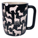 Winifred &amp; Lily Keramik-Kaffeetassen mit geprägten Silhouetten verschiedener Hunderassen