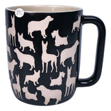 Winifred & Lily Debossed Multi-Dog Breed Silhouettes Ceramic Coffee Mugs