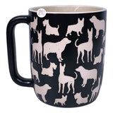 Winifred & Lily Debossed Multi-Dog Breed Silhouettes Ceramic Coffee Mugs