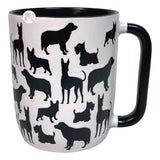 Winifred &amp; Lily Keramik-Kaffeetassen mit geprägten Silhouetten verschiedener Hunderassen