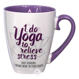 10 Strawberry Street I Do Yoga To Relieve Stress Just Kidding... I Drink Wine In Yoga Pants Large Ceramic Coffee Mug - Aura In Pink Inc.