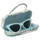 LAFSNY Kids Tiffany Blue Cat-Eye Sunglasses & Iridescent Flip Sequins Case Set - Aura In Pink Inc.