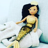 Linzy Plush Under The Sea Kristal Mermaid w/Reversible Metallic Gold & Silver Sequin Tail - Aura In Pink Inc.