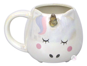 3D Iridescent Glazed Sleepy Unicorn Ceramic Coffee Mug - Aura In Pink Inc.