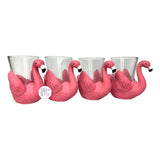 3D-Schnapsgläser mit rosa Flamingo-Motiv, 4er-Set