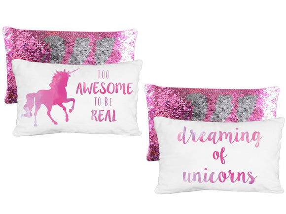 Unicorn Flip Sequin Pillows - Aura In Pink Inc.
