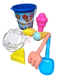 8-Piece Ice Cream Sweet Treats Sand Toys Beach Pail Bucket Set - Pink & Blue - Aura In Pink Inc.