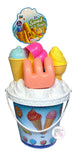 8-Piece Ice Cream Sweet Treats Sand Toys Beach Pail Bucket Set - Pink & Blue - Aura In Pink Inc.