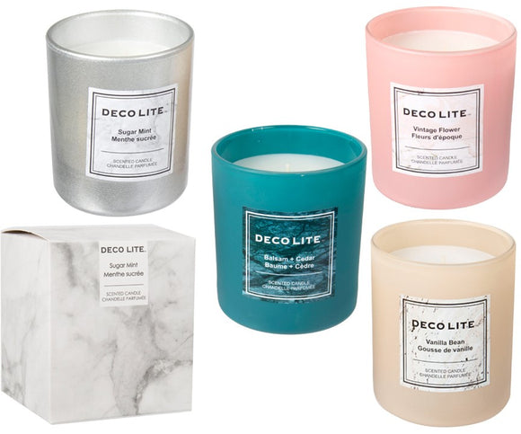 DecoLite Scented Candles in Glass - Various Scents - Aura In Pink Inc.