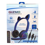 Acellories Gizmo LED Cat Ear Gaming Headphones w/Swivel Microphone - Grey/Pink & Blue/Black