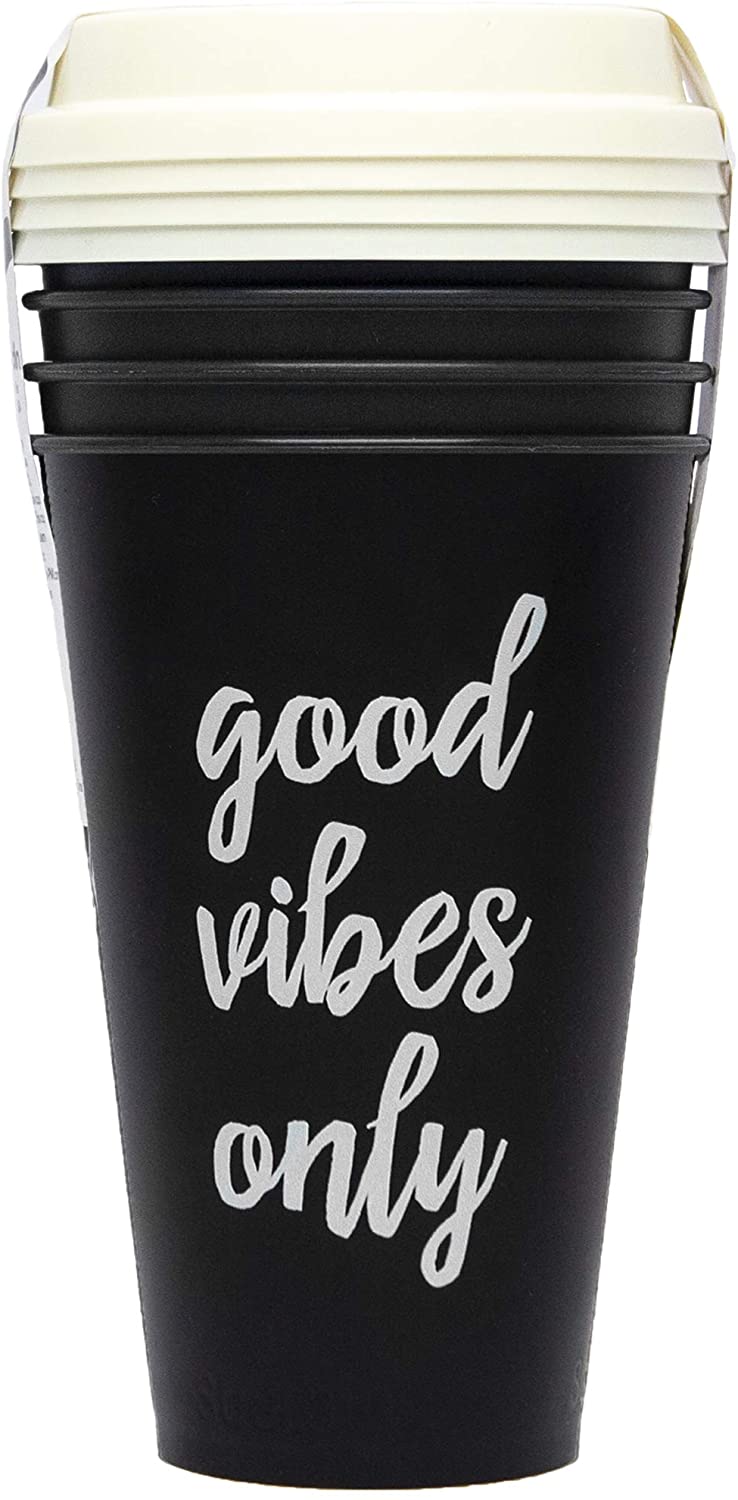 Aladdin Good Vibes Only Reusable To-Go Cups Set of 4