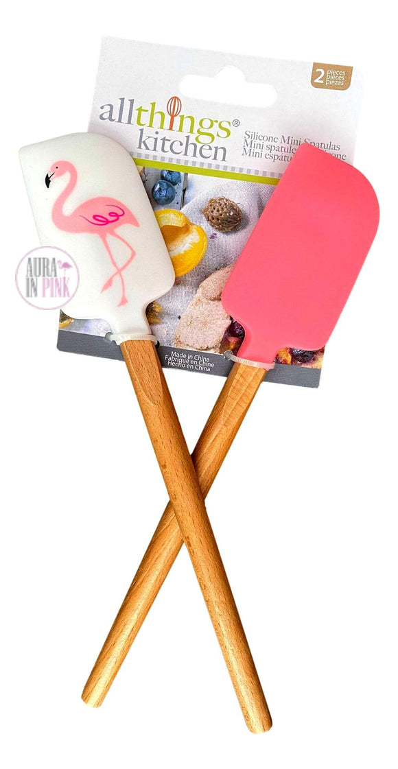 All Things Kitchen Pink Flamingo Silicone Mini Spatulas Set - Aura In Pink Inc.