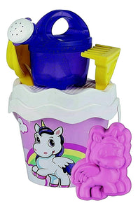 Androni Giocattoli 6-Piece Unicorn Pegasus Pink Sand Toys Beach Pail Bucket Set - Aura In Pink Inc.
