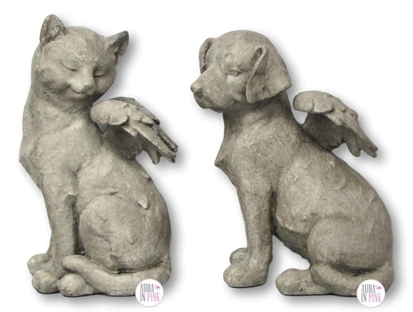 Cat & Dog Angel Statues - Aura In Pink Inc.