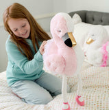 Animal Adventure Soft Landing Backflips Reversible Pink Flamingo/White Swan Plush - Aura In Pink Inc.