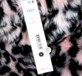 Aqua Girl Pink Leopard Print Faux Fur Plush Coat - Aura In Pink Inc.