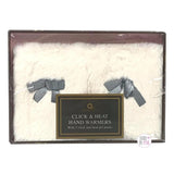 Aroma Home Luxurious Faux-Fur Click & Heat Hand Warmers - White & Grey - Aura In Pink Inc.