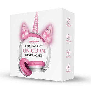 Art+Sound LED Light-Up Unicorn Headphones - Pink Or Purple - Aura In Pink Inc.