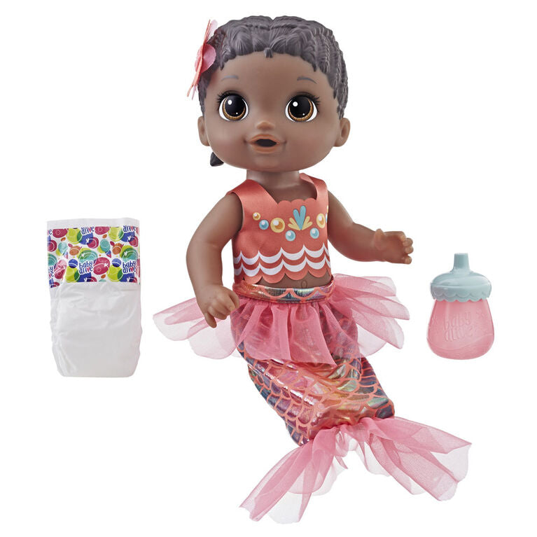 Baby Alive Shimmer n Splash Mermaid Orange Aura In Pink Inc