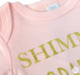 Baby Kiss Shimmer Sparkle Repeat 3-Pc Long-Sleeved Bodysuit Onesies Set - Aura In Pink Inc.