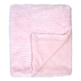 Baby Mode Signature Light Pink Ruffled Faux Fur Cozy Baby Blanket Throw 30" X 40"